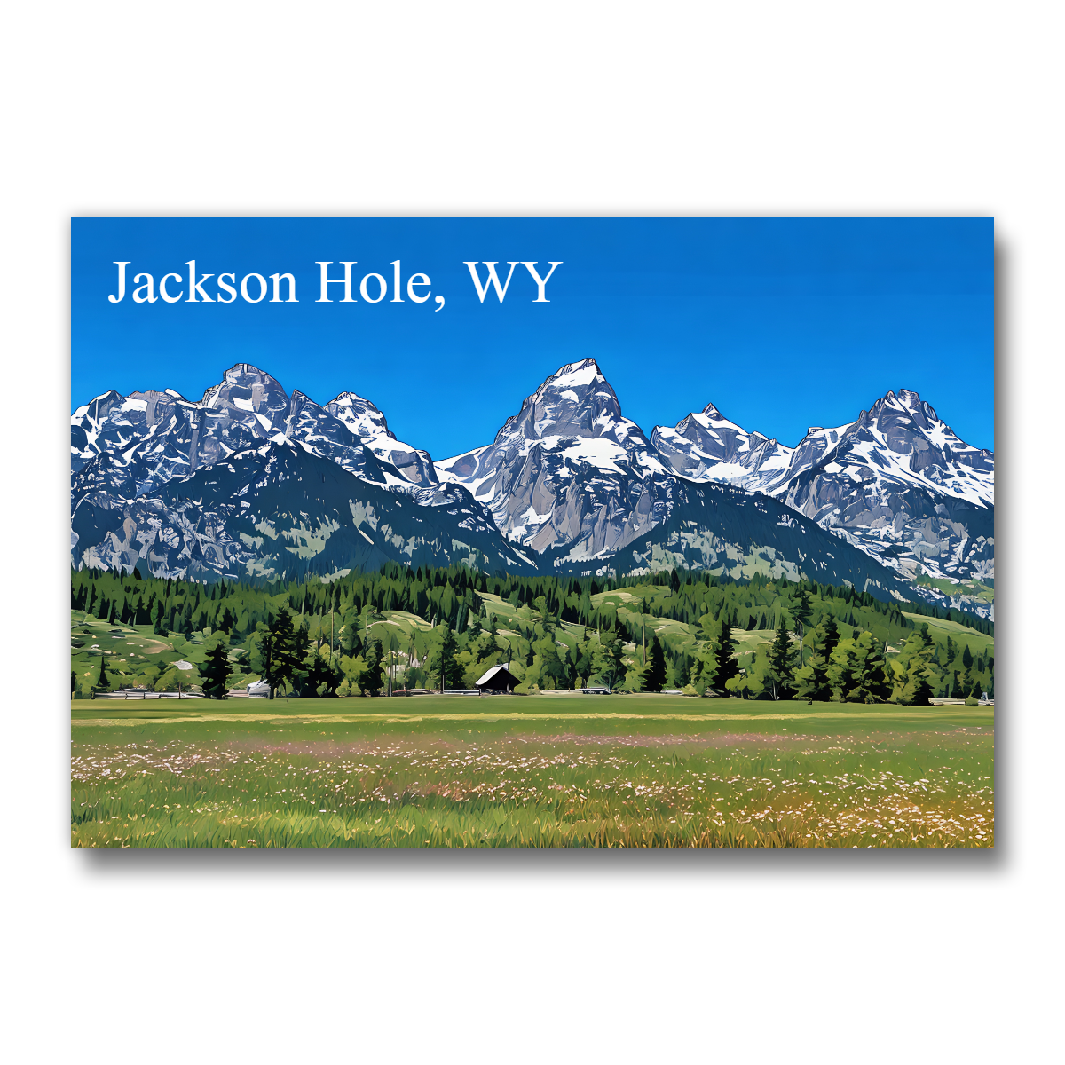 Tetons_summer_paint_mock Teton Range, summer